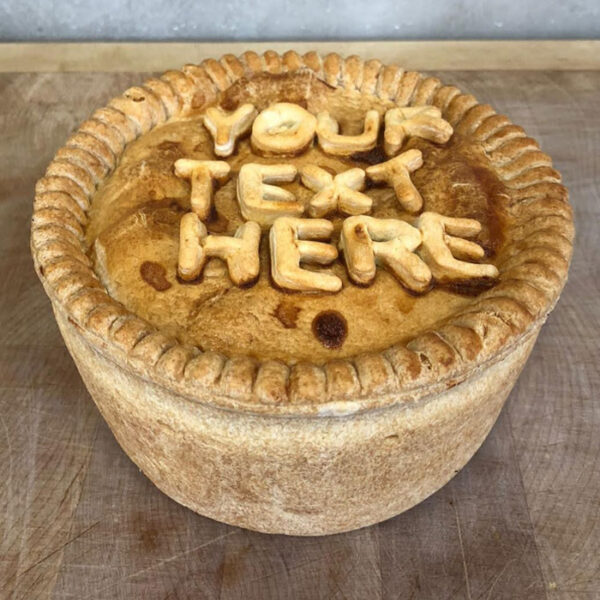 Thornton's Bakehouse Personalised Pork Pies your text here pie