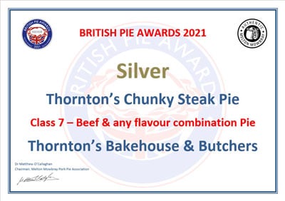 Thornton's Chunky Steak Pie Silver Award